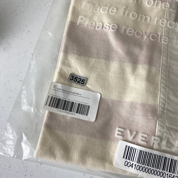 Everlane Polo Purple Preppy Top Collared Womens Small Striped Golf Rugby - Picture 3 of 3